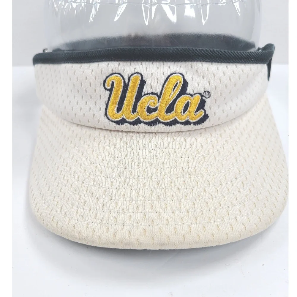 New Era UCLA Bruins Mesh Sun Visor Hat Mens Cream Navy Blue Basketball Team NCAA